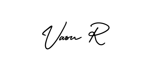 Make a beautiful signature design for name Vasu R. With this signature (AmerikaSignatureDemo-Regular) style, you can create a handwritten signature for free. Vasu R signature style 3 images and pictures png