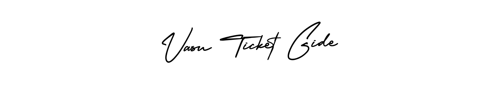 This is the best signature style for the Vasu Ticket Gide name. Also you like these signature font (AmerikaSignatureDemo-Regular). Mix name signature. Vasu Ticket Gide signature style 3 images and pictures png