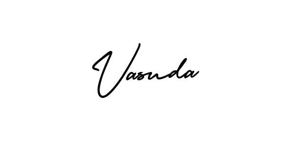 Create a beautiful signature design for name Vasuda. With this signature (AmerikaSignatureDemo-Regular) fonts, you can make a handwritten signature for free. Vasuda signature style 3 images and pictures png