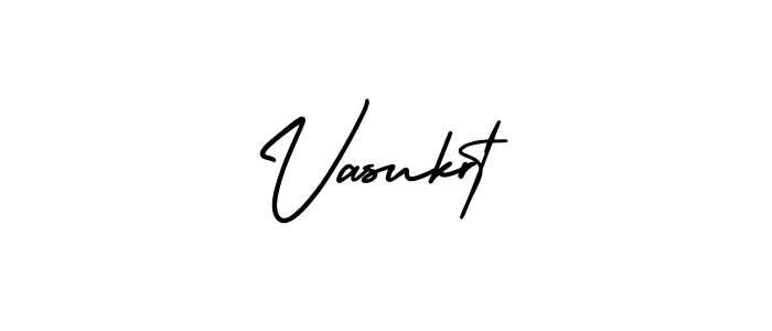 The best way (AmerikaSignatureDemo-Regular) to make a short signature is to pick only two or three words in your name. The name Vasukrt include a total of six letters. For converting this name. Vasukrt signature style 3 images and pictures png