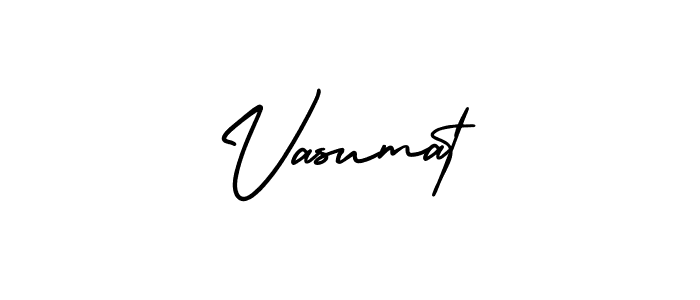 It looks lik you need a new signature style for name Vasumat. Design unique handwritten (AmerikaSignatureDemo-Regular) signature with our free signature maker in just a few clicks. Vasumat signature style 3 images and pictures png