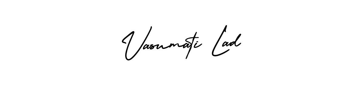 How to make Vasumati Lad name signature. Use AmerikaSignatureDemo-Regular style for creating short signs online. This is the latest handwritten sign. Vasumati Lad signature style 3 images and pictures png