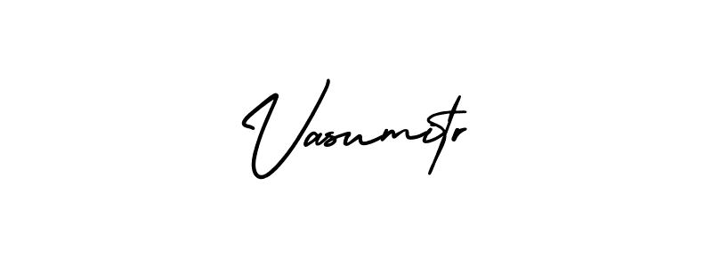 How to make Vasumitr name signature. Use AmerikaSignatureDemo-Regular style for creating short signs online. This is the latest handwritten sign. Vasumitr signature style 3 images and pictures png