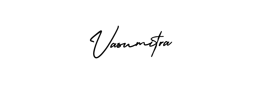How to make Vasumitra name signature. Use AmerikaSignatureDemo-Regular style for creating short signs online. This is the latest handwritten sign. Vasumitra signature style 3 images and pictures png