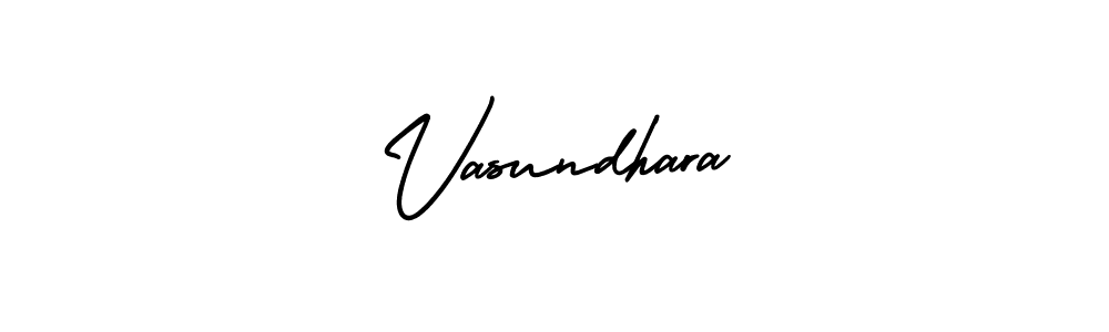 Make a beautiful signature design for name Vasundhara. With this signature (AmerikaSignatureDemo-Regular) style, you can create a handwritten signature for free. Vasundhara signature style 3 images and pictures png