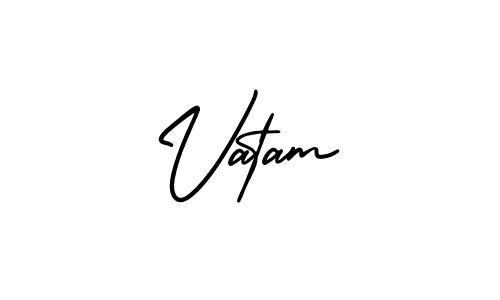 You should practise on your own different ways (AmerikaSignatureDemo-Regular) to write your name (Vatam) in signature. don't let someone else do it for you. Vatam signature style 3 images and pictures png