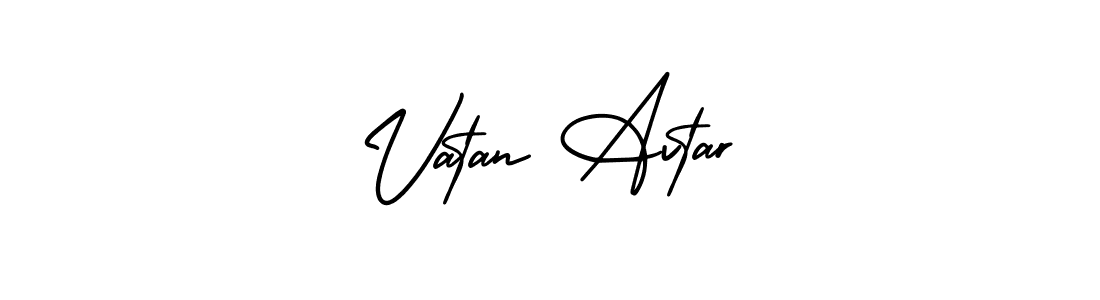 You should practise on your own different ways (AmerikaSignatureDemo-Regular) to write your name (Vatan Avtar) in signature. don't let someone else do it for you. Vatan Avtar signature style 3 images and pictures png