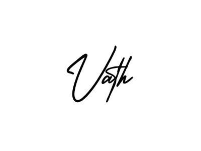 The best way (AmerikaSignatureDemo-Regular) to make a short signature is to pick only two or three words in your name. The name Vath include a total of six letters. For converting this name. Vath signature style 3 images and pictures png