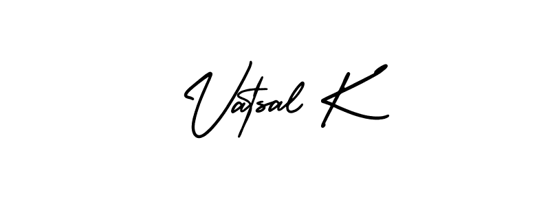 Vatsal K stylish signature style. Best Handwritten Sign (AmerikaSignatureDemo-Regular) for my name. Handwritten Signature Collection Ideas for my name Vatsal K. Vatsal K signature style 3 images and pictures png