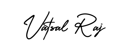 Discover how Vatsal Raj looks in an executive cursive font (AmerikaSignatureDemo-Regular). Perfect for legal documents, invoices, and certificates. Vatsal Raj signature style 3 images and pictures png