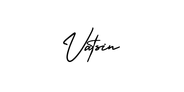 How to make Vatsin name signature. Use AmerikaSignatureDemo-Regular style for creating short signs online. This is the latest handwritten sign. Vatsin signature style 3 images and pictures png