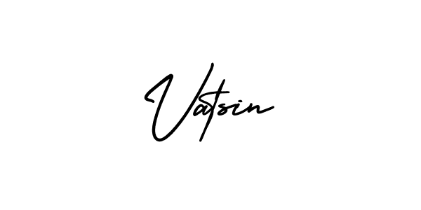 You should practise on your own different ways (AmerikaSignatureDemo-Regular) to write your name (Vatsin) in signature. don't let someone else do it for you. Vatsin signature style 3 images and pictures png