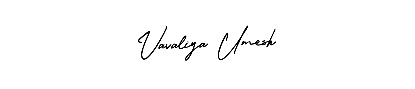 Vavaliya Umesh stylish signature style. Best Handwritten Sign (AmerikaSignatureDemo-Regular) for my name. Handwritten Signature Collection Ideas for my name Vavaliya Umesh. Vavaliya Umesh signature style 3 images and pictures png