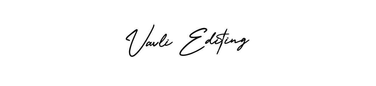 You should practise on your own different ways (AmerikaSignatureDemo-Regular) to write your name (Vavli Editing) in signature. don't let someone else do it for you. Vavli Editing signature style 3 images and pictures png