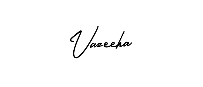 Also You can easily find your signature by using the search form. We will create Vazeeha name handwritten signature images for you free of cost using AmerikaSignatureDemo-Regular sign style. Vazeeha signature style 3 images and pictures png