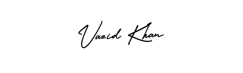 Also You can easily find your signature by using the search form. We will create Vazid Khan name handwritten signature images for you free of cost using AmerikaSignatureDemo-Regular sign style. Vazid Khan signature style 3 images and pictures png