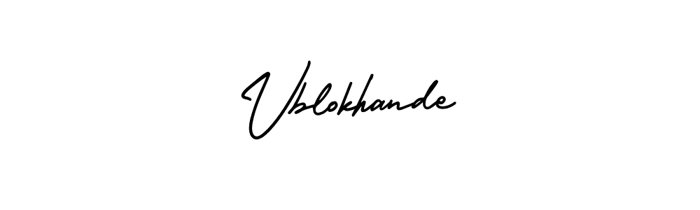 Also You can easily find your signature by using the search form. We will create Vblokhande name handwritten signature images for you free of cost using AmerikaSignatureDemo-Regular sign style. Vblokhande signature style 3 images and pictures png