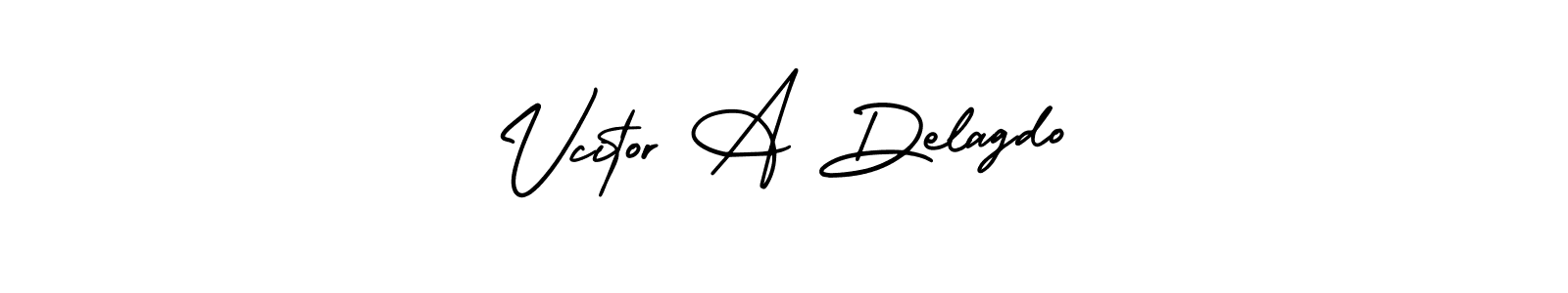 Create a beautiful signature design for name Vcitor A Delagdo. With this signature (AmerikaSignatureDemo-Regular) fonts, you can make a handwritten signature for free. Vcitor A Delagdo signature style 3 images and pictures png