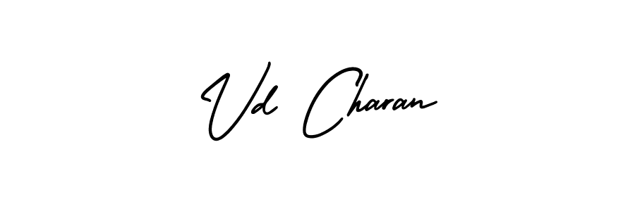 You should practise on your own different ways (AmerikaSignatureDemo-Regular) to write your name (Vd Charan) in signature. don't let someone else do it for you. Vd Charan signature style 3 images and pictures png