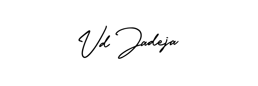 This is the best signature style for the Vd Jadeja name. Also you like these signature font (AmerikaSignatureDemo-Regular). Mix name signature. Vd Jadeja signature style 3 images and pictures png