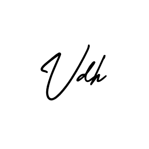 Vdh stylish signature style. Best Handwritten Sign (AmerikaSignatureDemo-Regular) for my name. Handwritten Signature Collection Ideas for my name Vdh. Vdh signature style 3 images and pictures png