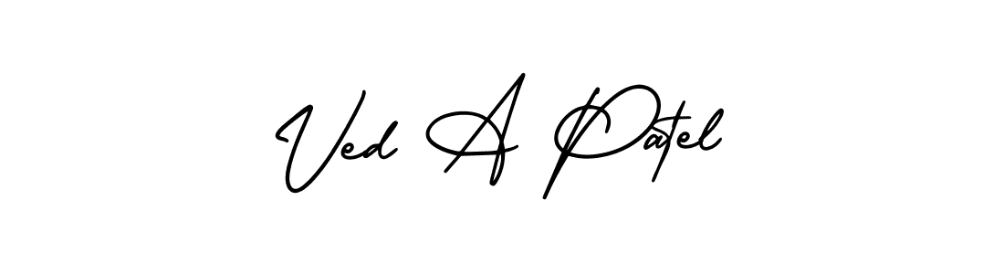 AmerikaSignatureDemo-Regular is a professional signature style that is perfect for those who want to add a touch of class to their signature. It is also a great choice for those who want to make their signature more unique. Get Ved A Patel name to fancy signature for free. Ved A Patel signature style 3 images and pictures png