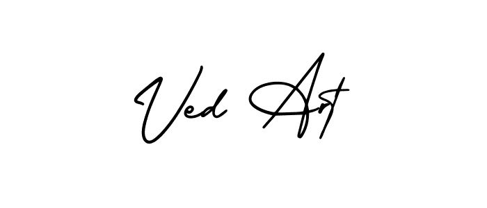 It looks lik you need a new signature style for name Ved Art. Design unique handwritten (AmerikaSignatureDemo-Regular) signature with our free signature maker in just a few clicks. Ved Art signature style 3 images and pictures png