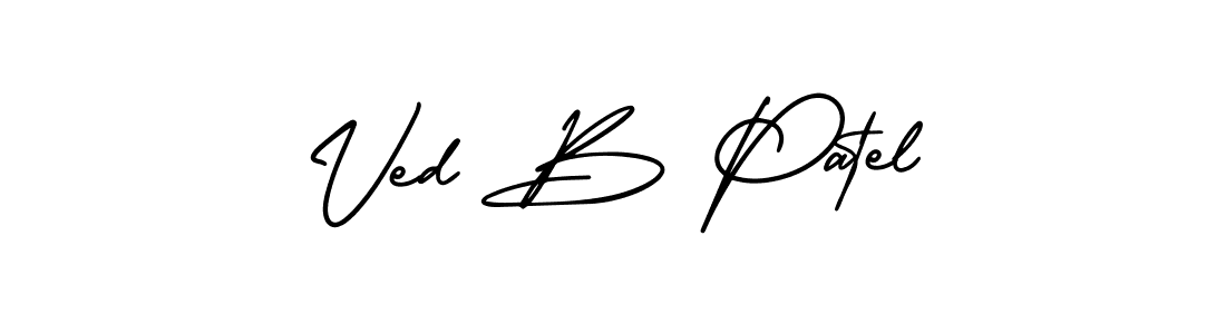 Create a beautiful signature design for name Ved B Patel. With this signature (AmerikaSignatureDemo-Regular) fonts, you can make a handwritten signature for free. Ved B Patel signature style 3 images and pictures png