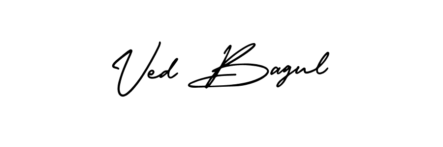 Ved Bagul stylish signature style. Best Handwritten Sign (AmerikaSignatureDemo-Regular) for my name. Handwritten Signature Collection Ideas for my name Ved Bagul. Ved Bagul signature style 3 images and pictures png