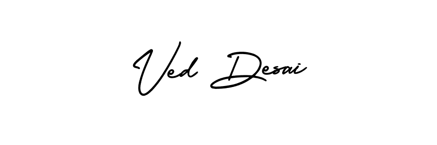 You can use this online signature creator to create a handwritten signature for the name Ved Desai. This is the best online autograph maker. Ved Desai signature style 3 images and pictures png