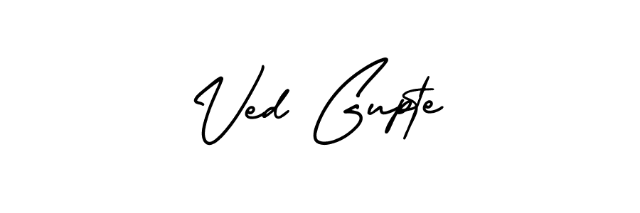 Ved Gupte stylish signature style. Best Handwritten Sign (AmerikaSignatureDemo-Regular) for my name. Handwritten Signature Collection Ideas for my name Ved Gupte. Ved Gupte signature style 3 images and pictures png