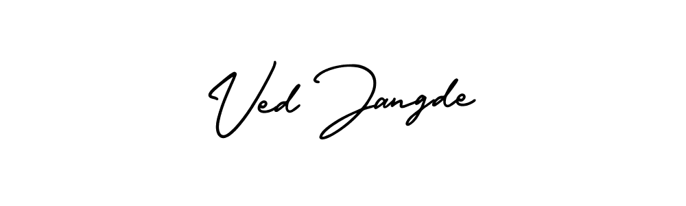 How to make Ved Jangde signature? AmerikaSignatureDemo-Regular is a professional autograph style. Create handwritten signature for Ved Jangde name. Ved Jangde signature style 3 images and pictures png