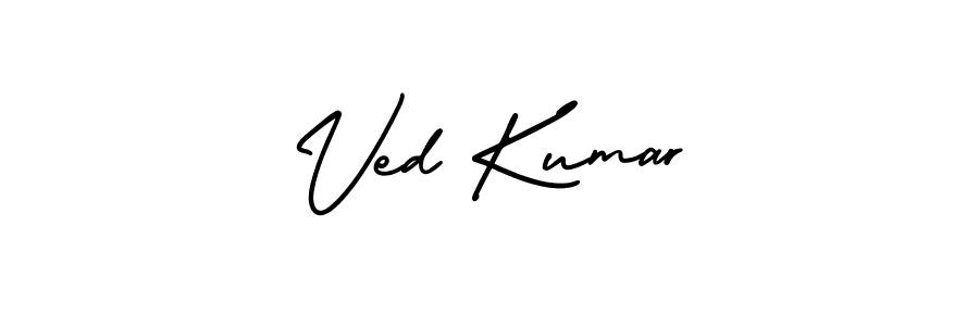 It looks lik you need a new signature style for name Ved Kumar. Design unique handwritten (AmerikaSignatureDemo-Regular) signature with our free signature maker in just a few clicks. Ved Kumar signature style 3 images and pictures png