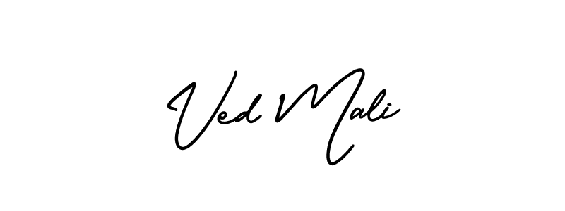 It looks lik you need a new signature style for name Ved Mali. Design unique handwritten (AmerikaSignatureDemo-Regular) signature with our free signature maker in just a few clicks. Ved Mali signature style 3 images and pictures png