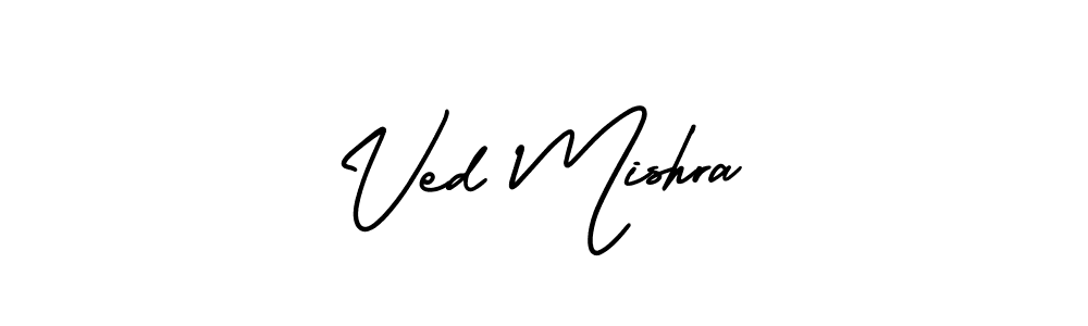 Make a beautiful signature design for name Ved Mishra. With this signature (AmerikaSignatureDemo-Regular) style, you can create a handwritten signature for free. Ved Mishra signature style 3 images and pictures png