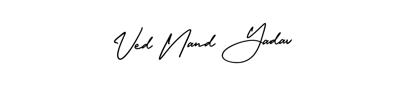 How to Draw Ved Nand Yadav signature style? AmerikaSignatureDemo-Regular is a latest design signature styles for name Ved Nand Yadav. Ved Nand Yadav signature style 3 images and pictures png