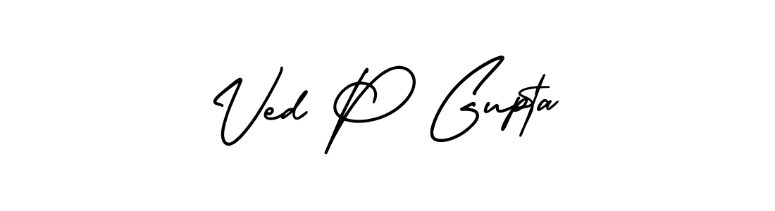 How to Draw Ved P Gupta signature style? AmerikaSignatureDemo-Regular is a latest design signature styles for name Ved P Gupta. Ved P Gupta signature style 3 images and pictures png