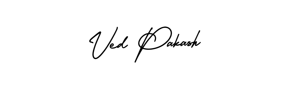 Make a beautiful signature design for name Ved Pakash. With this signature (AmerikaSignatureDemo-Regular) style, you can create a handwritten signature for free. Ved Pakash signature style 3 images and pictures png
