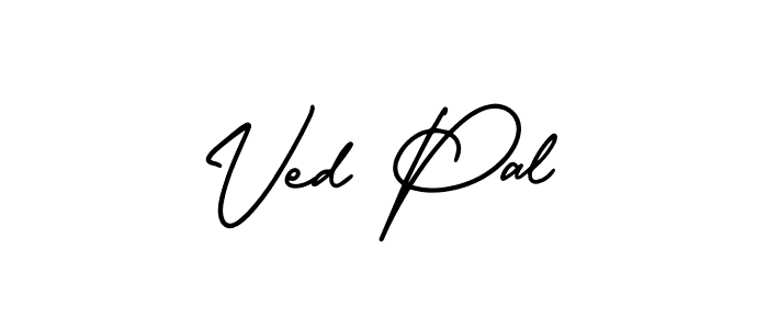 It looks lik you need a new signature style for name Ved Pal. Design unique handwritten (AmerikaSignatureDemo-Regular) signature with our free signature maker in just a few clicks. Ved Pal signature style 3 images and pictures png