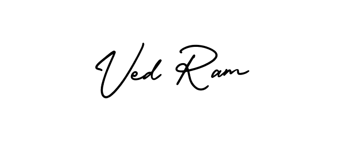 How to make Ved Ram signature? AmerikaSignatureDemo-Regular is a professional autograph style. Create handwritten signature for Ved Ram name. Ved Ram signature style 3 images and pictures png