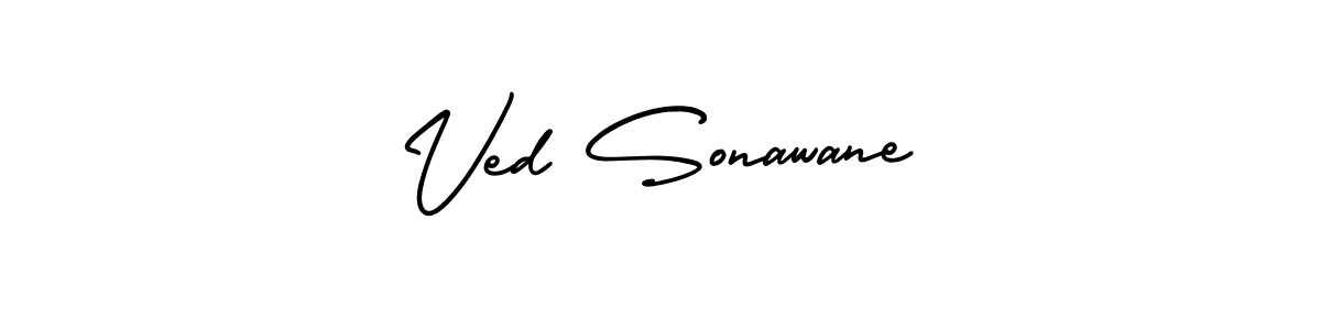 How to make Ved Sonawane signature? AmerikaSignatureDemo-Regular is a professional autograph style. Create handwritten signature for Ved Sonawane name. Ved Sonawane signature style 3 images and pictures png