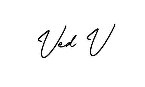 Also we have Ved V name is the best signature style. Create professional handwritten signature collection using AmerikaSignatureDemo-Regular autograph style. Ved V signature style 3 images and pictures png
