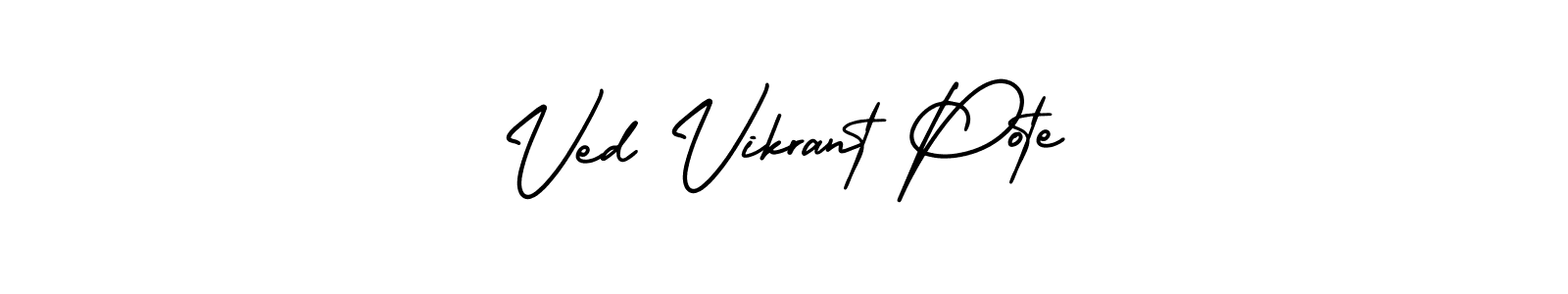 Make a short Ved Vikrant Pote signature style. Manage your documents anywhere anytime using AmerikaSignatureDemo-Regular. Create and add eSignatures, submit forms, share and send files easily. Ved Vikrant Pote signature style 3 images and pictures png