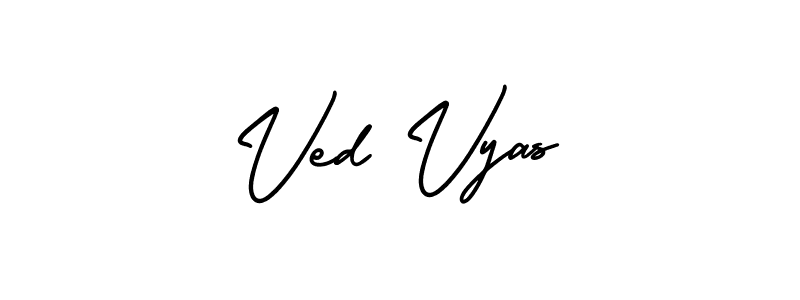 Ved Vyas stylish signature style. Best Handwritten Sign (AmerikaSignatureDemo-Regular) for my name. Handwritten Signature Collection Ideas for my name Ved Vyas. Ved Vyas signature style 3 images and pictures png