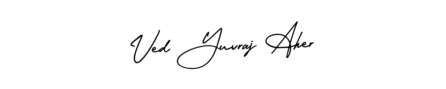 Create a beautiful signature design for name Ved Yuvraj Aher. With this signature (AmerikaSignatureDemo-Regular) fonts, you can make a handwritten signature for free. Ved Yuvraj Aher signature style 3 images and pictures png