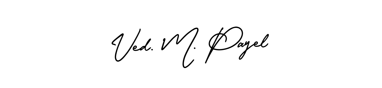 Also You can easily find your signature by using the search form. We will create Ved. M. Payel name handwritten signature images for you free of cost using AmerikaSignatureDemo-Regular sign style. Ved. M. Payel signature style 3 images and pictures png