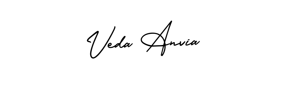 How to make Veda Anvia signature? AmerikaSignatureDemo-Regular is a professional autograph style. Create handwritten signature for Veda Anvia name. Veda Anvia signature style 3 images and pictures png
