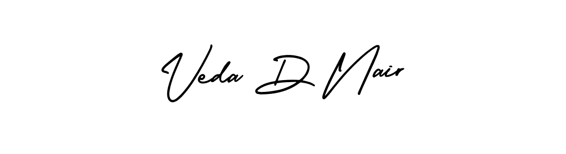 How to make Veda D Nair name signature. Use AmerikaSignatureDemo-Regular style for creating short signs online. This is the latest handwritten sign. Veda D Nair signature style 3 images and pictures png