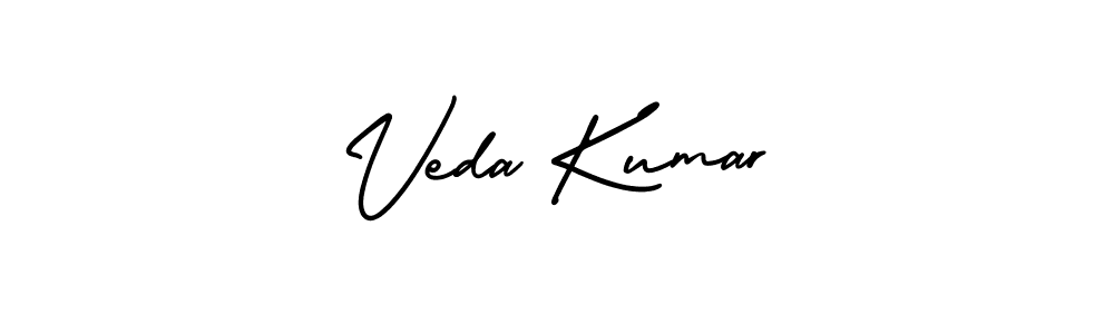 You should practise on your own different ways (AmerikaSignatureDemo-Regular) to write your name (Veda Kumar) in signature. don't let someone else do it for you. Veda Kumar signature style 3 images and pictures png