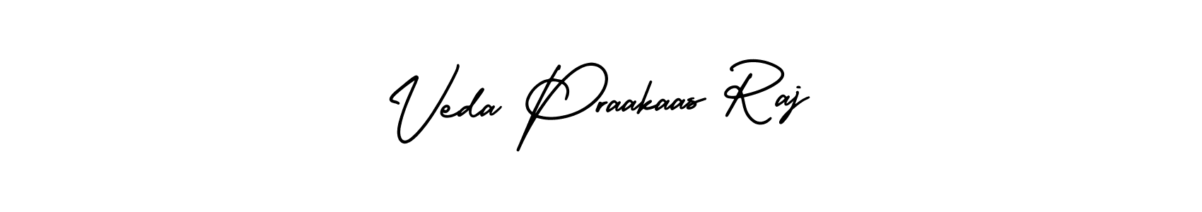 It looks lik you need a new signature style for name Veda Praakaas Raj. Design unique handwritten (AmerikaSignatureDemo-Regular) signature with our free signature maker in just a few clicks. Veda Praakaas Raj signature style 3 images and pictures png